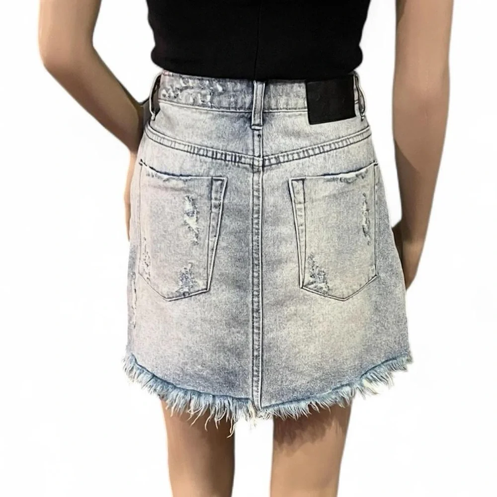 One by One Teaspoon Handmade Mini Skirt High Waist Fitted Short Length Size 26